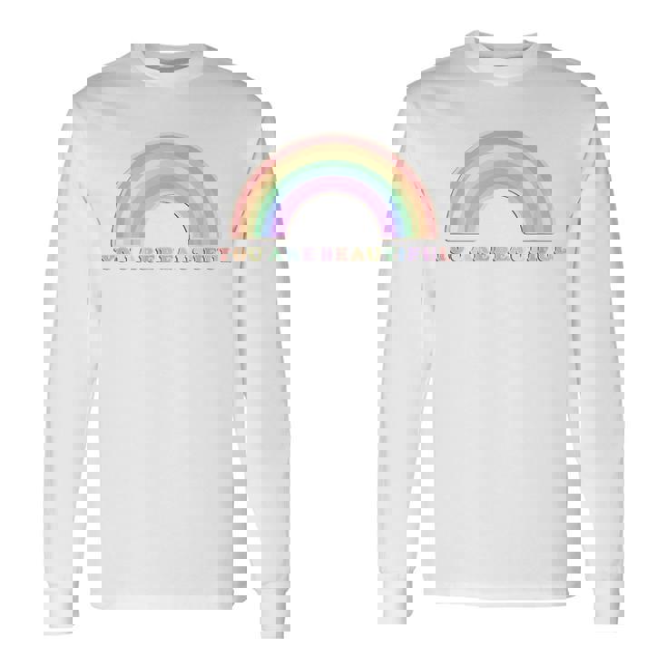 あなたは美しい虹と太陽の光です 長袖Tシャツ ギフトのアイデア