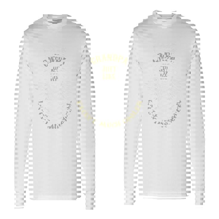 バックプリント おじいちゃんみたいだけどかっこいいバイカーのおじいちゃん 長袖Tシャツ