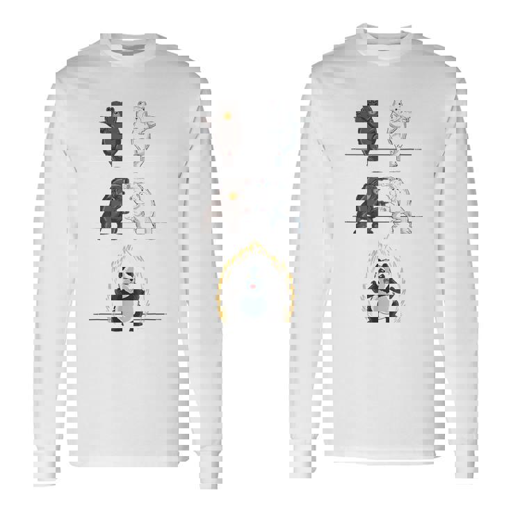 おもしろパンダ パンダ フュージョン ギフト シャツ かわいい シロクマ 長袖Tシャツ
