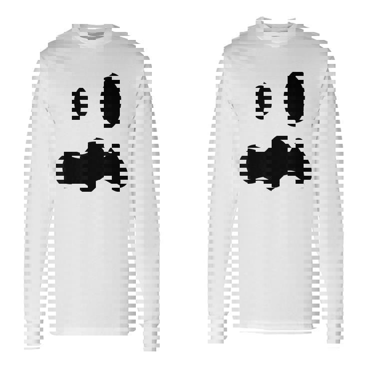 お化けの顔 ハロウィーン 幽霊 おばけ ゆうれい 長袖Tシャツ