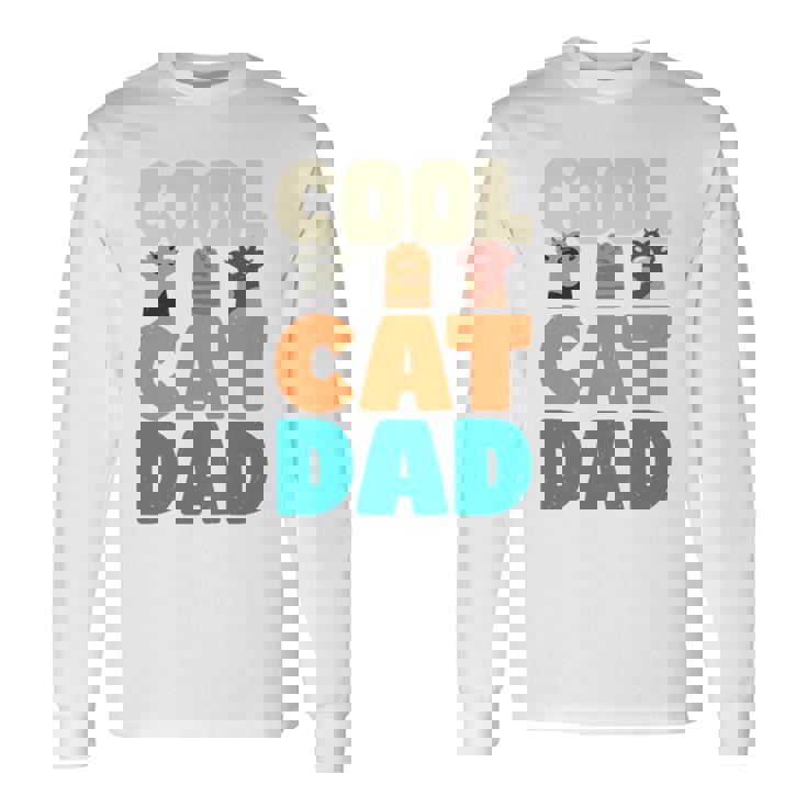 かっこいい猫お父さん面白い猫好きの男性 長袖tシャツ 長袖Tシャツ