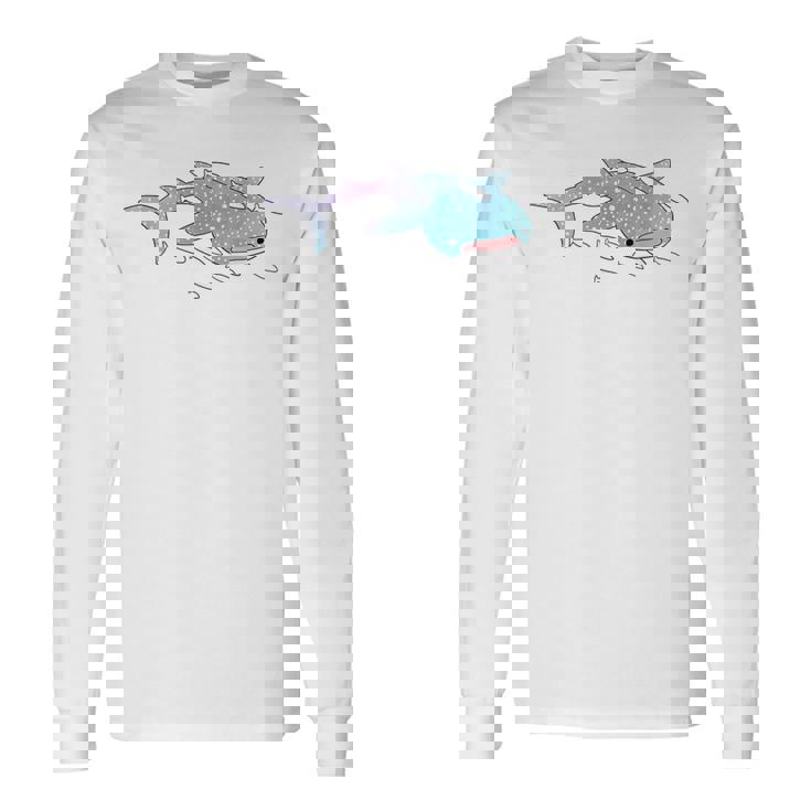 かわいい カワイイ エステ ブルー ジンベラ サメ 海 ギフト 長袖Tシャツ