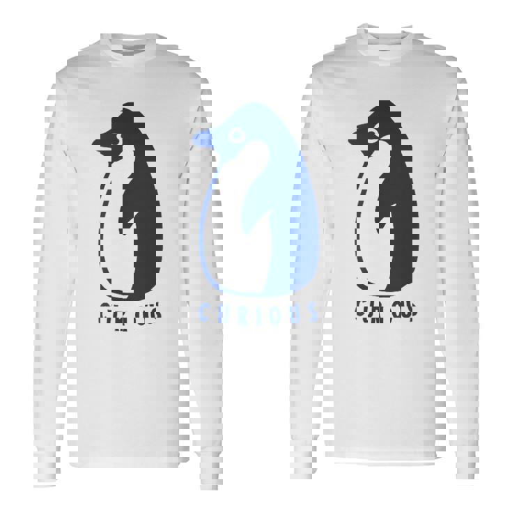 かわいいアデリーペンギン、学習者や探検家のためのミニマルアート。 長袖Tシャツ