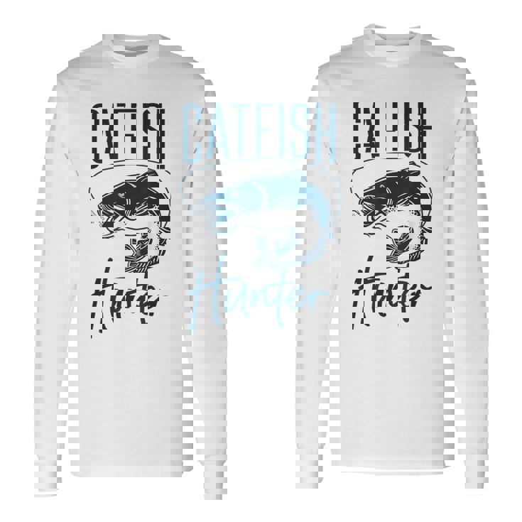 かわいいナマズハンターデザイン ナマズ農家へのギフトアイデア 長袖Tシャツ