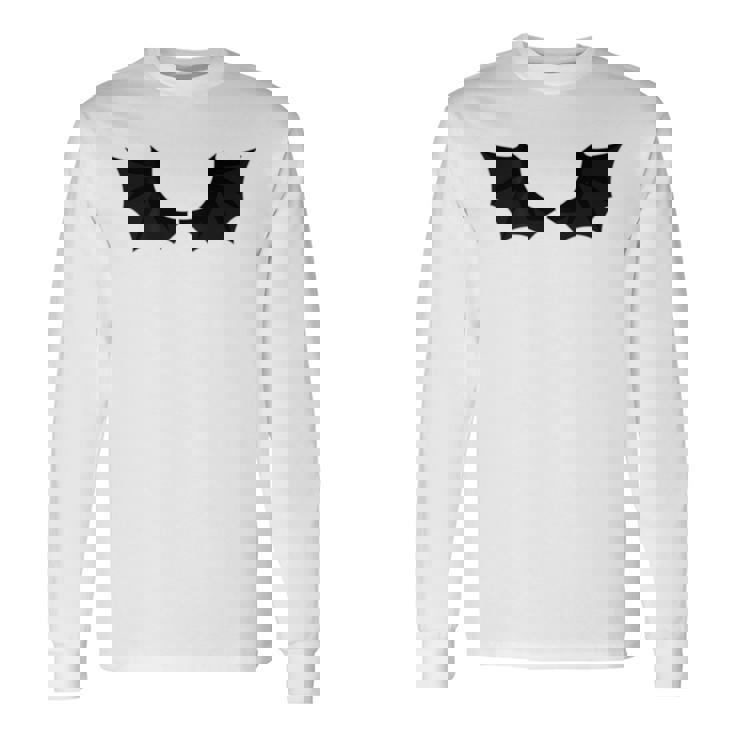 かわいいハロウィンブラックコウモリの羽 長袖Tシャツ