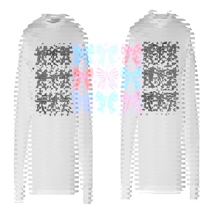 かわいい愛国的なボウスターデザイン7月4日シャツusaプライド 長袖Tシャツ