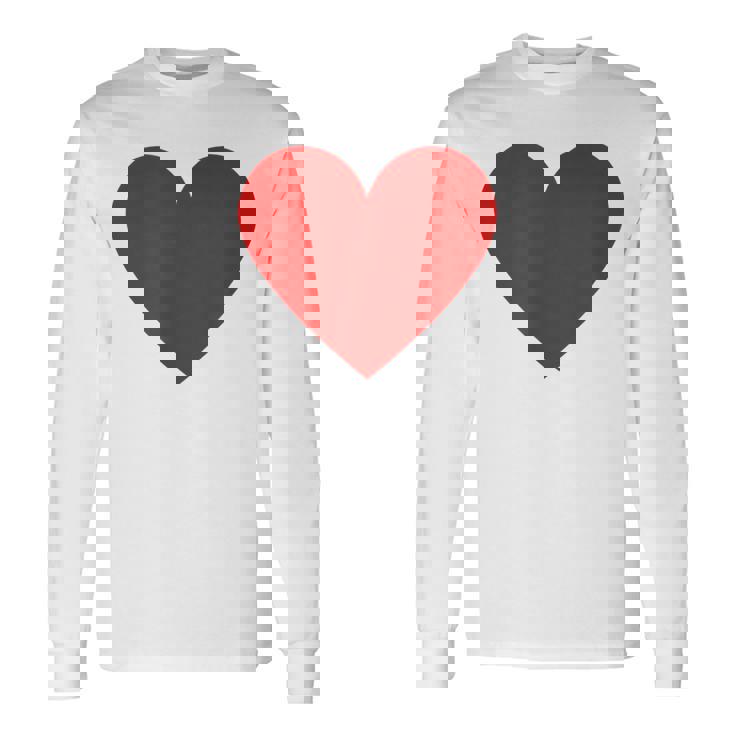 かわいい赤ミニマリスト ハート 長袖Tシャツ