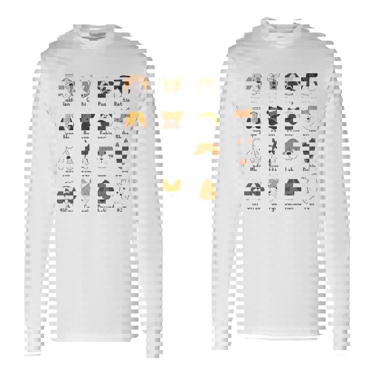 かわいい面白い犬種 長袖Tシャツ