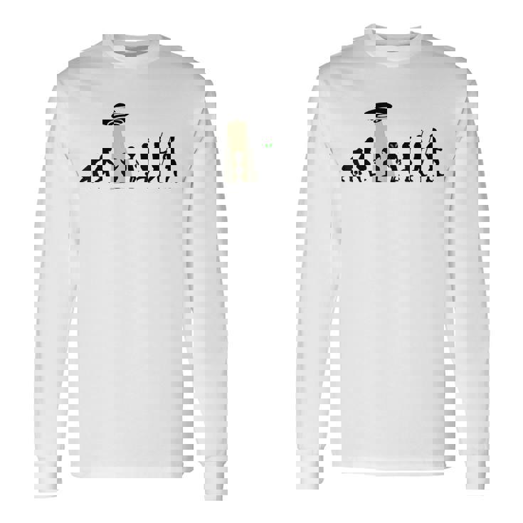 じんるいのしんか 人類の進化 Ufo Alien Human Evolution 長袖Tシャツ