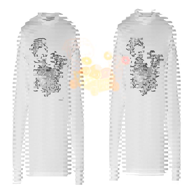 ねこぺん日和 ドーナツたくさん 長袖Tシャツ