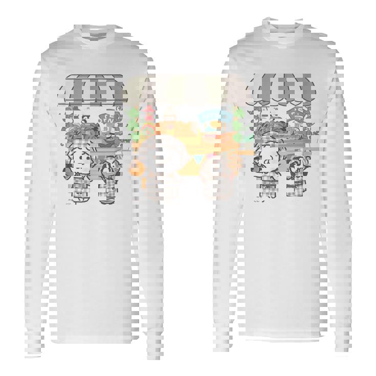 ねこぺん日和 ドーナツワゴン 長袖Tシャツ