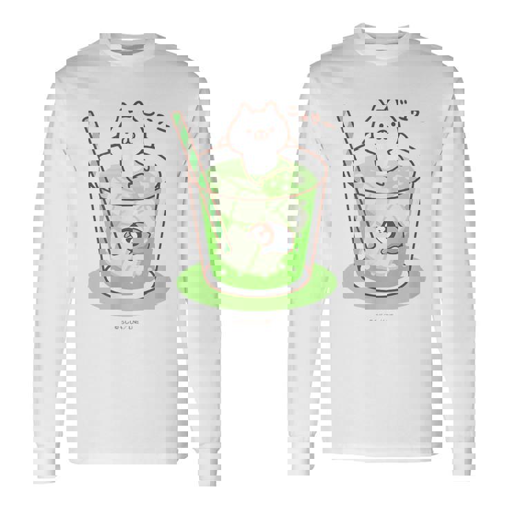 ねこぺん日和 メロンソーダ 長袖Tシャツ