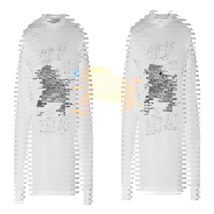 ひげを生やしたドラゴン、バルタゲーム、フトアゴヒゲトカゲ、ポゴナとくつろぐ 長袖tシャツ 長袖Tシャツ