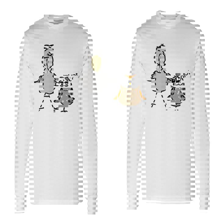 みんな大好きハシビロコウ 動かない鳥 はしび郎クラブtシャツ ハシビ郎とフクロウ Zoo ハシビロコウ フクロウ 鳥 長袖Tシャツ ギフトのアイデア