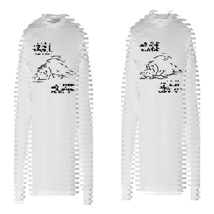 やる気はあるんすよ カバ ジョーク かわいい 動物好き ギャグ好き ジョーク好き ギャグ おもしろ ネタ 長袖Tシャツ