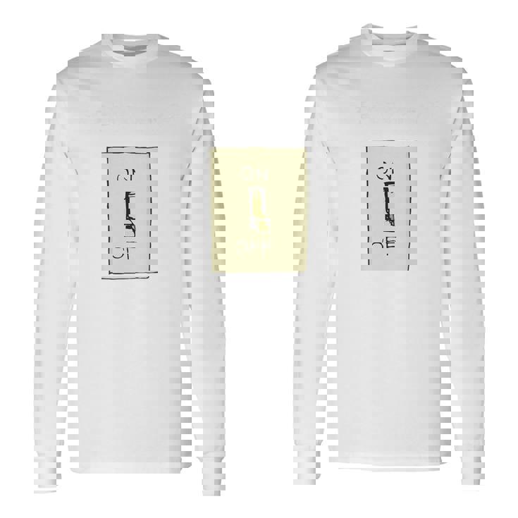 やる気スイッチ Off やる気スイッチ故障中 スイッチ おもしろ バックプリント 後ろプリント 長袖Tシャツ