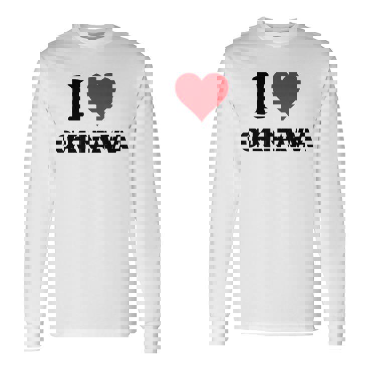 アイハート 沖縄 日本 大好き 日本土産アイテム 長袖Tシャツ