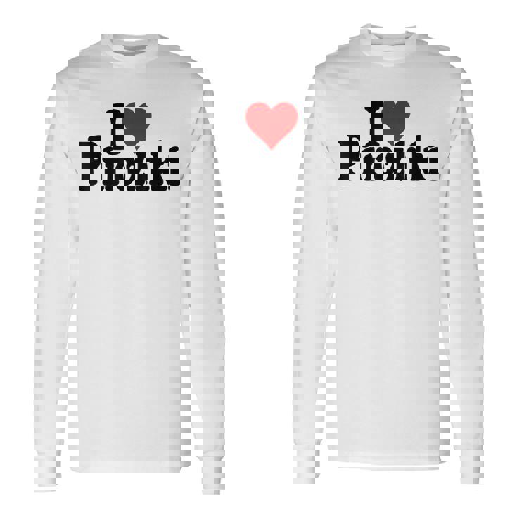 アイラブハートピロシキピロシキ 長袖Tシャツ