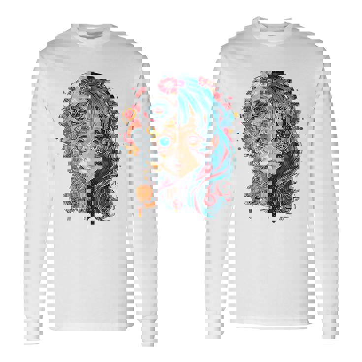 アニメ 漫画 モチーフ カラフル イラスト アニメ 長袖Tシャツ