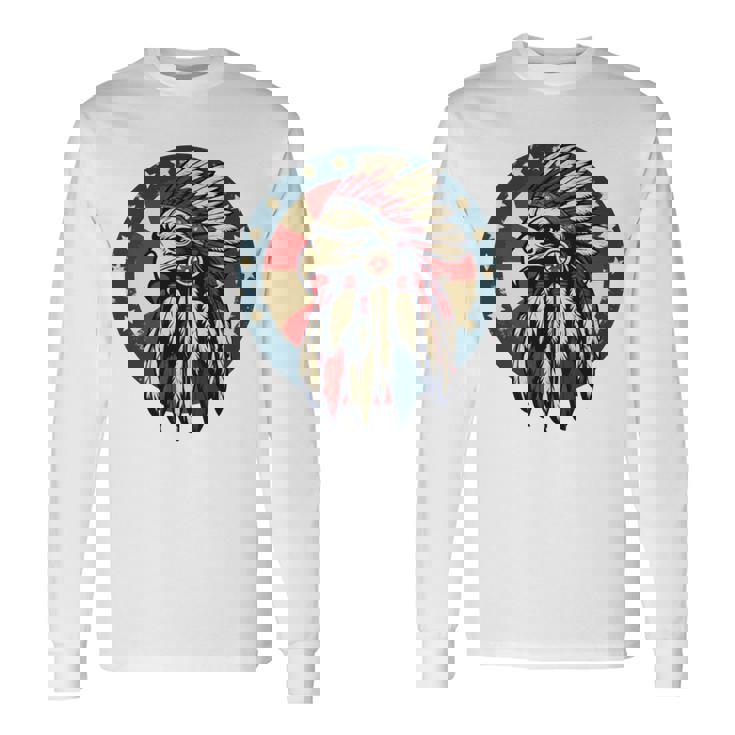 アメリカンイーグル チーフ インディアン ヘッドドレス ネイティブイーグル 長袖tシャツ 長袖Tシャツ