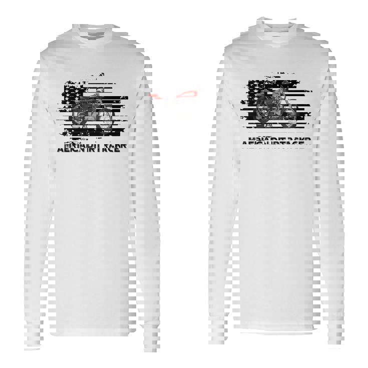 アメリカンダートトラッカー フラットトラックレーサー ダートトラック メンズ ボーイズ 長袖Tシャツ ギフトのアイデア