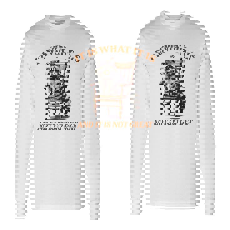 アライグマのミーム It's What It's And It Is Not Greatarcastic 長袖Tシャツ