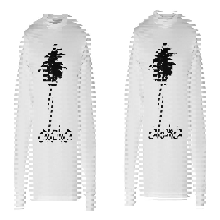 アロハ ハワイ ハワイアン ヤシの木 長袖Tシャツ