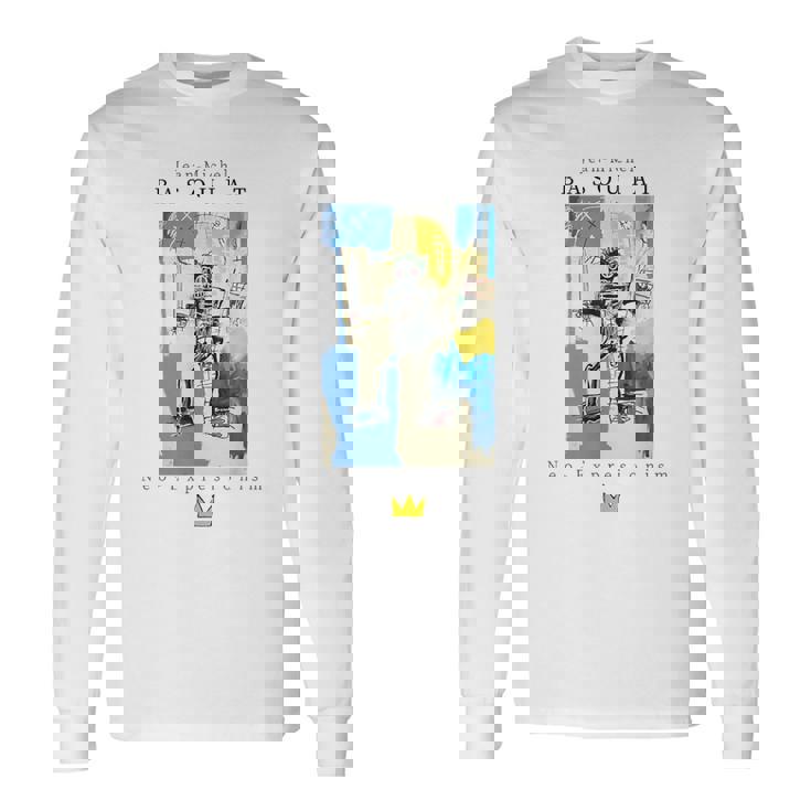 アーバン ストリートウェア グラフィック バスキア アート 抽象 長袖Tシャツ