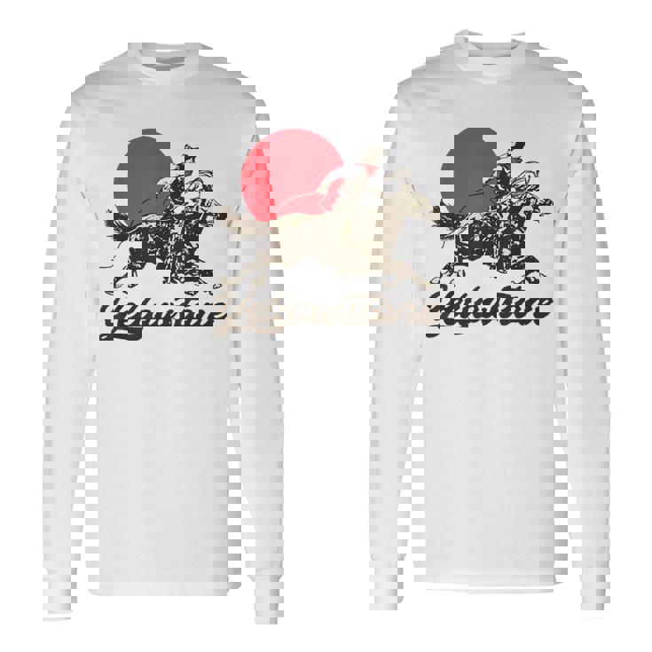 イエローストーン国立公園 カウボーイ&馬 ラングラー ビンテージ 長袖Tシャツ