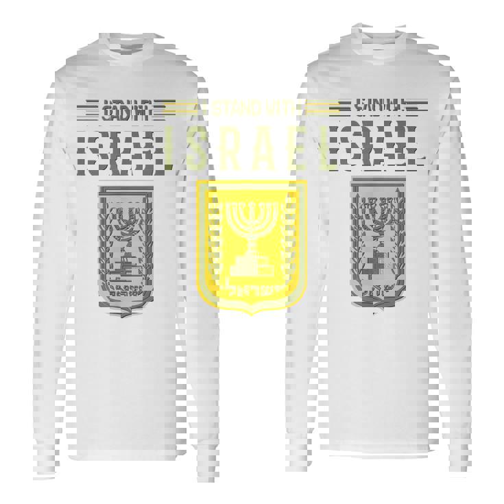 イスラエルシャツ サポート イスラエルスタンド イスラエル国旗付き 長袖Tシャツ