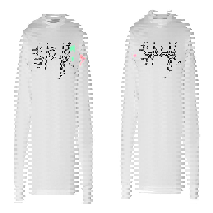 イタリアの日本の国旗 日本 イタリア ハートビート 長袖Tシャツ