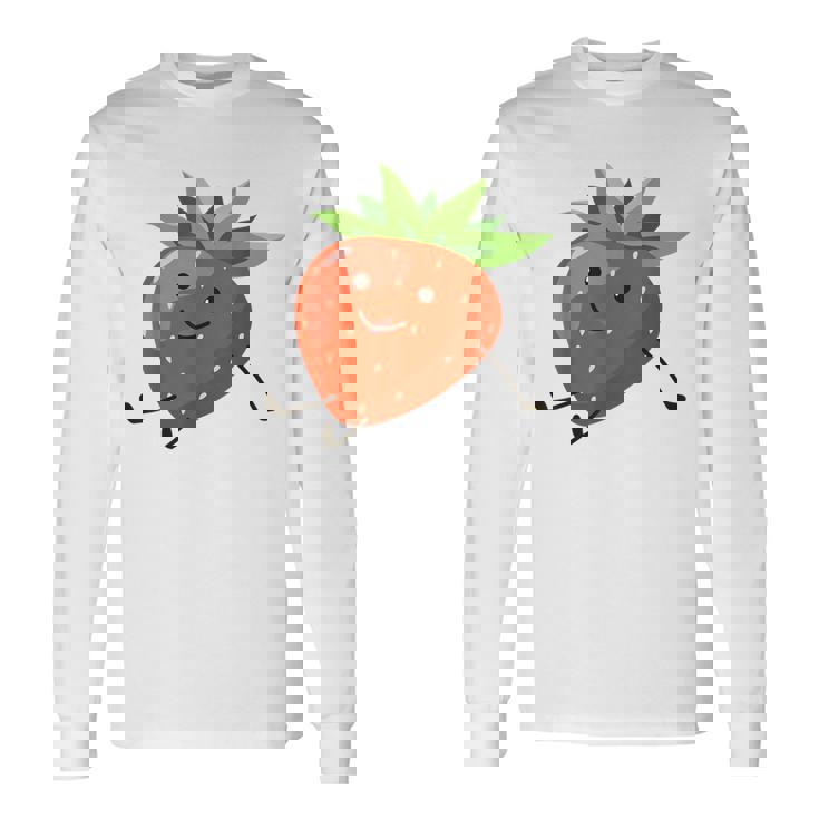 イチゴのハロウィンコスチューム かわいい怠惰なイチゴの果実 長袖Tシャツ ギフトのアイデア