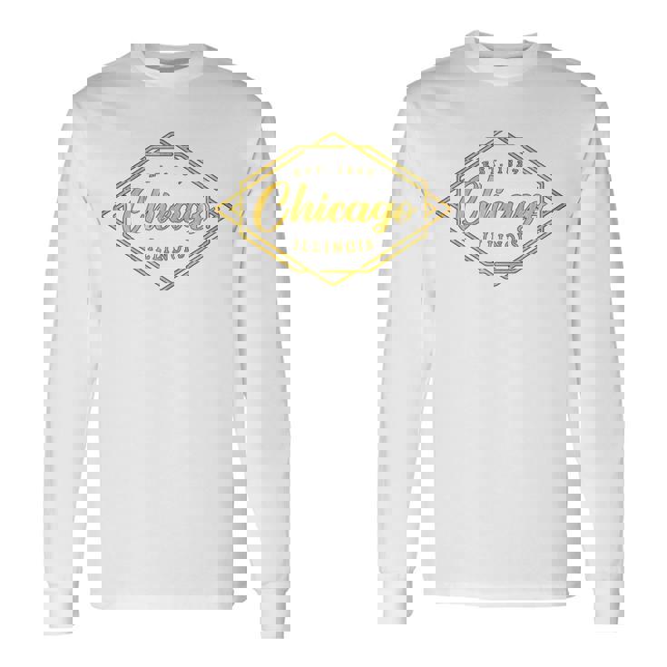 イリノイ州シカゴ-イリノイ州シカゴスタイル 長袖tシャツ 長袖Tシャツ