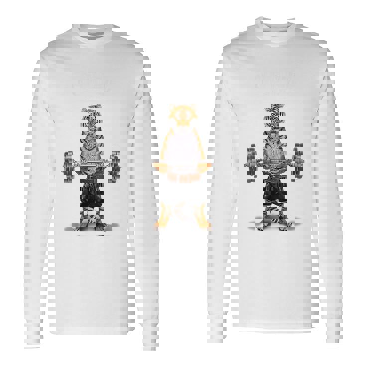 ウェイトリフティング 筋トレ バーベル やる気がないなら家に帰れ トラ 虎 長袖Tシャツ