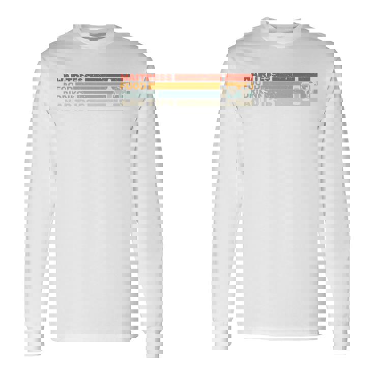 ウェイトレス 食べ物 飲み物とヒント レトロ ウェイティングスタッフ ウェイター 長袖tシャツ 長袖Tシャツ