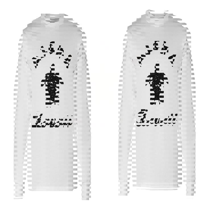 ウミガメ アロハ ハワイ Hi ハワイアンアイランド ホヌ ビンテージ クール 長袖Tシャツ