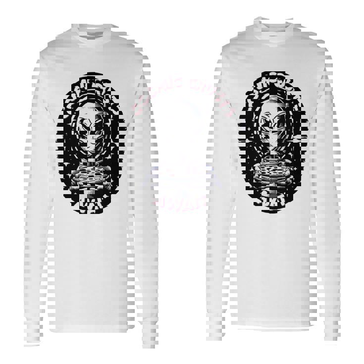 エイリアンピザオファー 宇宙の地殻が待っている 長袖tシャツ 長袖Tシャツ