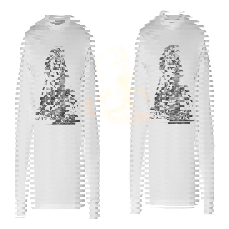 エジプト スフィンクス 神秘 ラムセス バックプリント 長袖Tシャツ