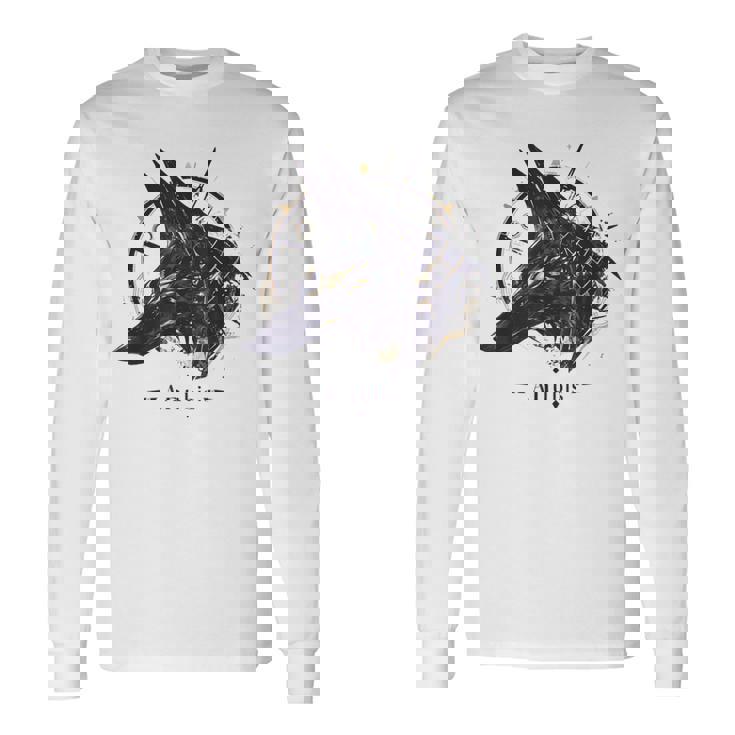 エジプト古代-面白いクールな神々 エジプトアヌビス 長袖Tシャツ