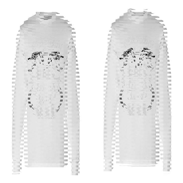 エッジの効いたバックプリント バイカー 面白い引用 オートバイ ライダーグラフィック 長袖Tシャツ