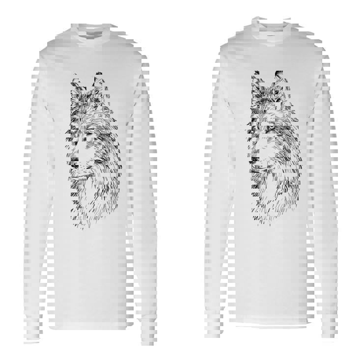 オオカミ イラスト デザイン 動物 シンボル ギフト 長袖Tシャツ