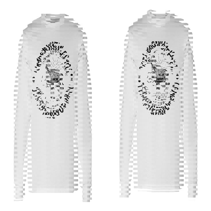 オカピ保護アフリカコンゴ野生動物保護オカピ 長袖Tシャツ