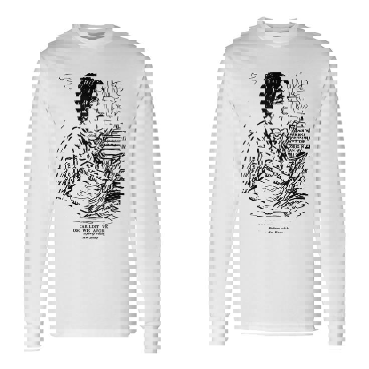 オスカー・ワイルド At Work By オーブリー・ビアズリー 1893 長袖Tシャツ