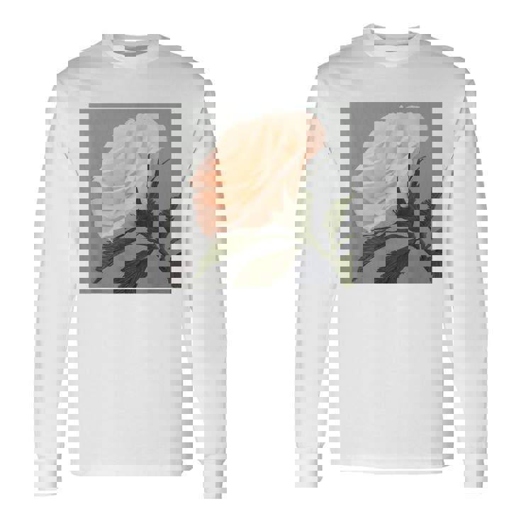 オリジナル現代アート「ピーチローズ」 長袖Tシャツ