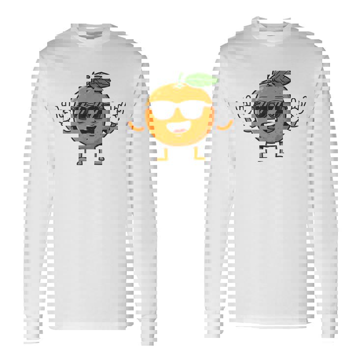 オレンジ 面白い 人間 クール シェード 腕 脚 夏 太陽 長袖Tシャツ