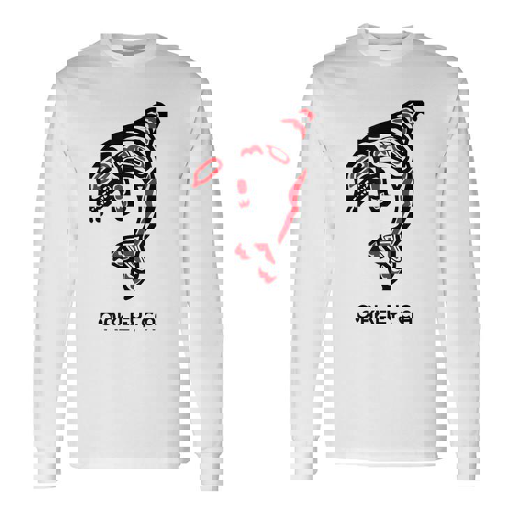 オークリー、カリフォルニア オルカキラー クジラ ネイティブアメリカン ギフト 長袖Tシャツ