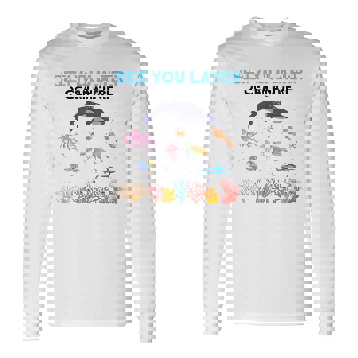 オーシャンネイチャー 未来の海洋生物学者 科学者 長袖Tシャツ