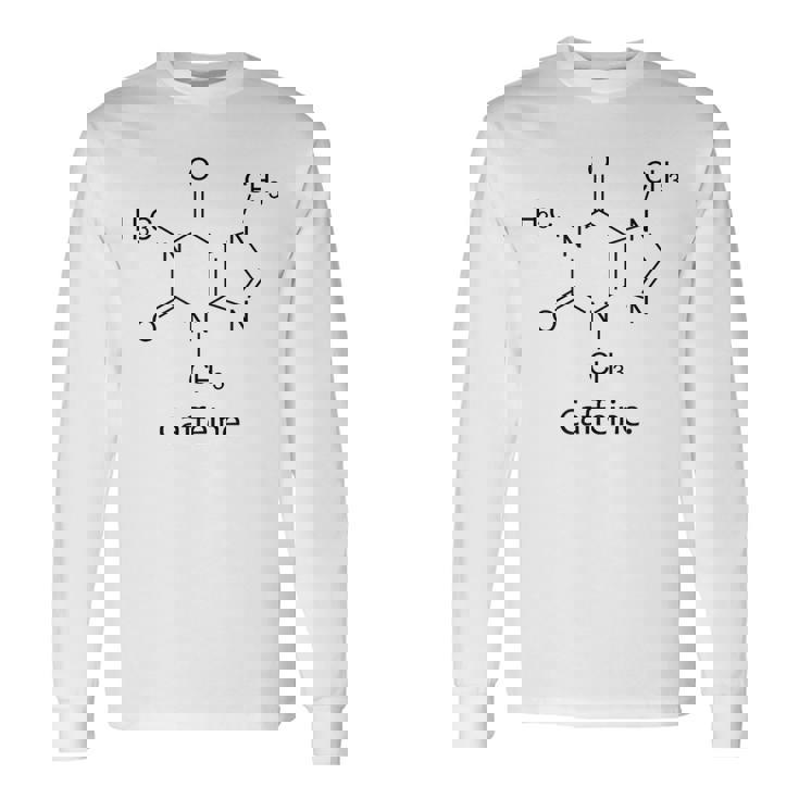 カフェインシャツ 化学構造 分子化学 コーヒー 長袖Tシャツ