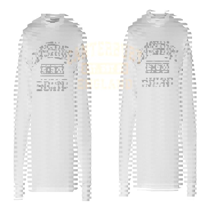 カンタベリー イングランド Uk Est Year Athletic Beige Distressed 長袖Tシャツ