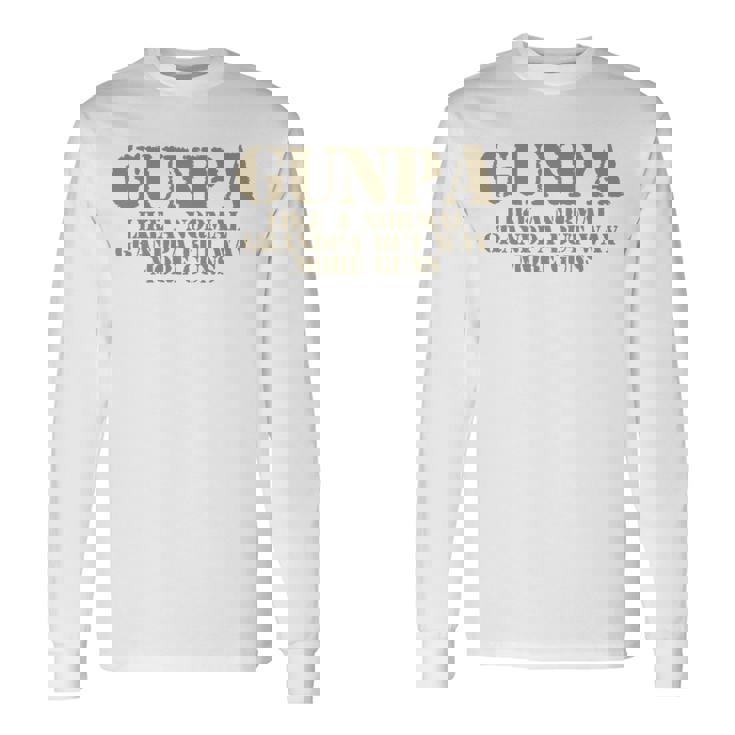 ガンパ 普通のおじいちゃん軍隊 銃好きのおじいちゃん 長袖tシャツ 長袖Tシャツ